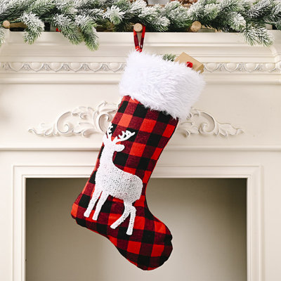 Merry Christmas Santa Stocking, Large Hanging Ornament For Family Gift And Tree Decor, 18.5x10.6in Color C