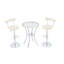 Table de bar avec plateau en verre trempé et structure en acier inoxydable, piètement chromé - Double niveau de rangement pour salle à manger, salle de négociation, bureau, bar ou café
