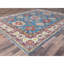 Tapis oriental noué à la main 8 pi x 10 pi 1 po Kazak en laine douce bleue 8BE x 10 pi 1 po