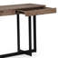 Kaitosi Console rectangulaire en bois gris lavé / sable noir avec tiroir et pieds en métal