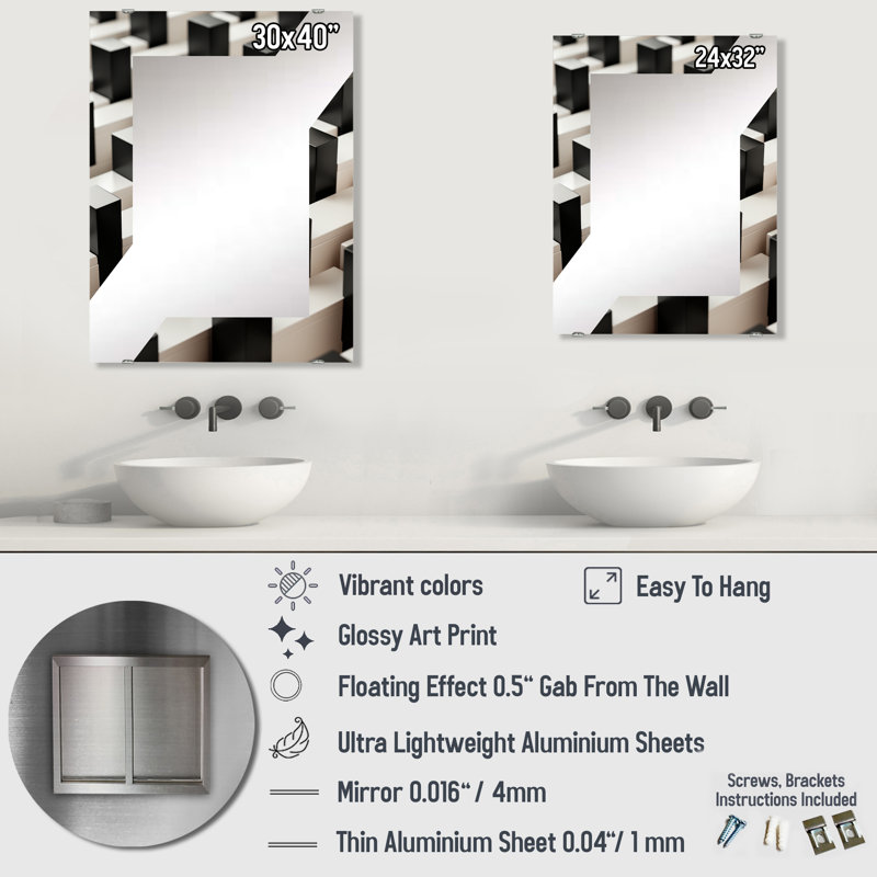 Cerna - Miroir mural MIR135994, 40 po x 30 po