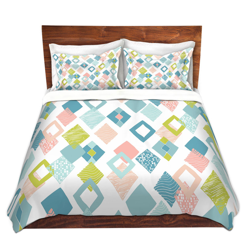 Ensemble de housse de couette pastel harlequin, 1 housse simple + 1 taie standard