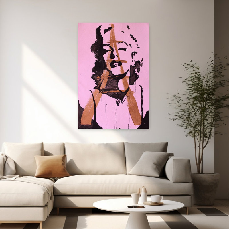 «Pink Pop Monroe», impression audacieuse et classique, 60" H x 40" W