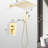 12" Rain Shower Head - Wall Mounted, Gold Brass, Self-cleaning Nozzle For A Bathroom, American Standard Pipe Mounted With Nozzle, Conforms To-118088757