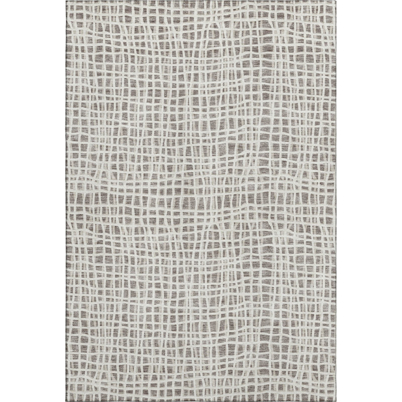 Premium Machine Washable Prisco Taupe Rug, Rectangle 9' x 12'
