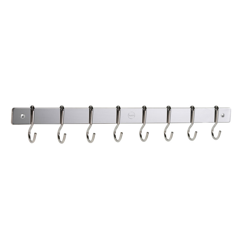 Metal Straight Wall Mounted Pot Rack, Chrome