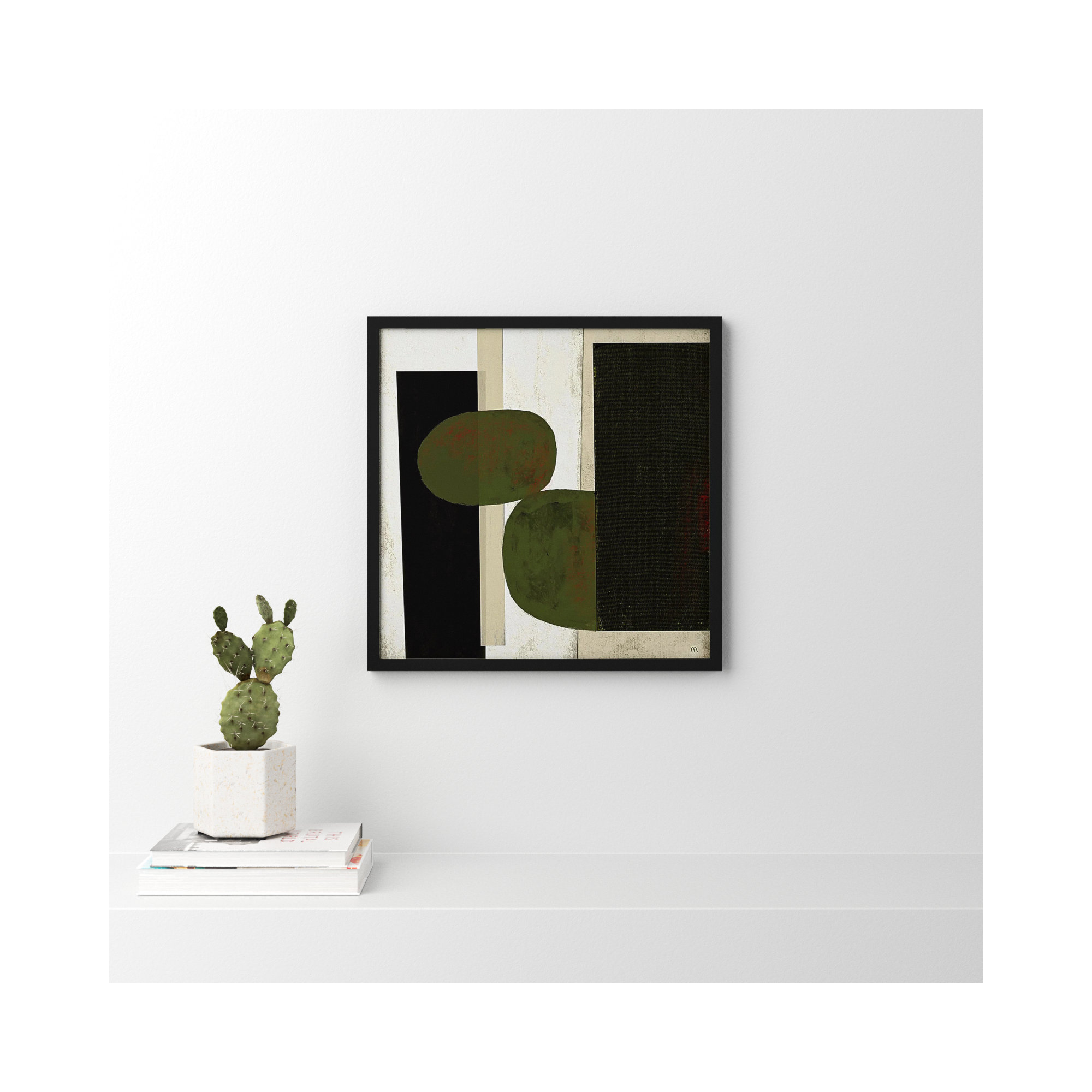 Collage 1 by StudioM, 24" H x 24" W x 1.25" D, Black Framed Paper