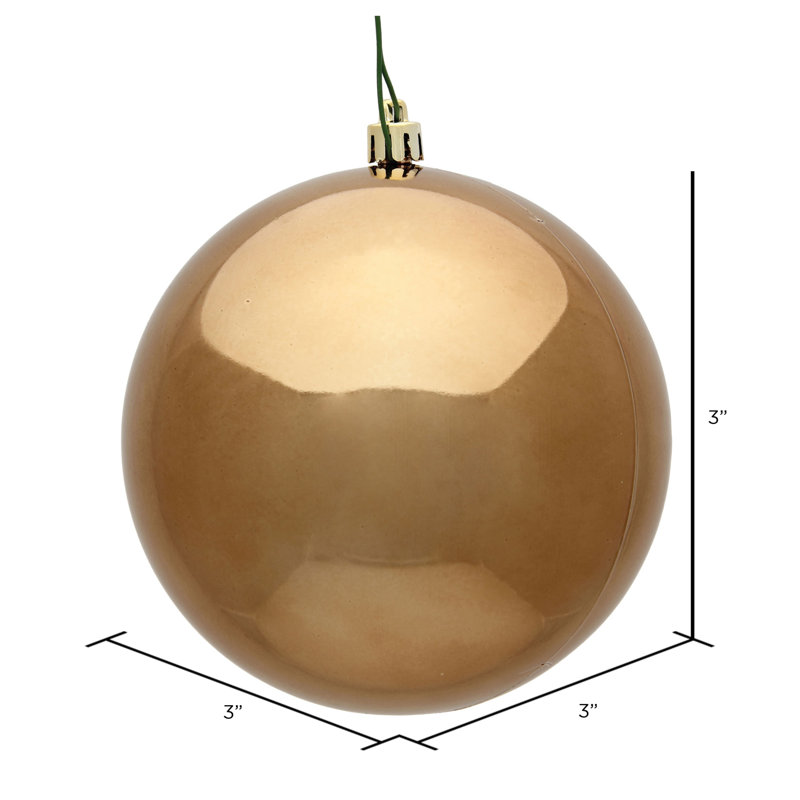 Décoration de boule décorative des Fêtes, H 2 po x l 2 po x P 2 po, Moka brillant