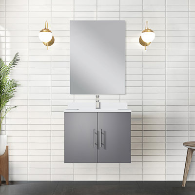 24 In. W X 22 In. D Bath Vanity With White Quartz Top And Faucet