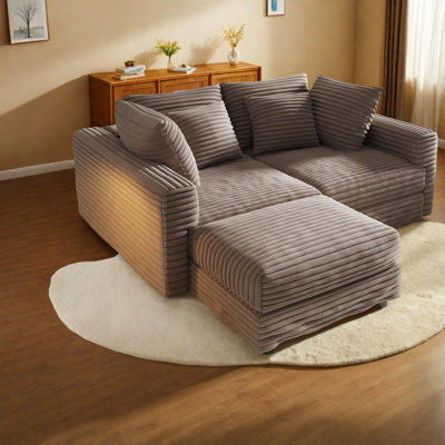 Canapé modulaire en velours côtelé 102,4 po