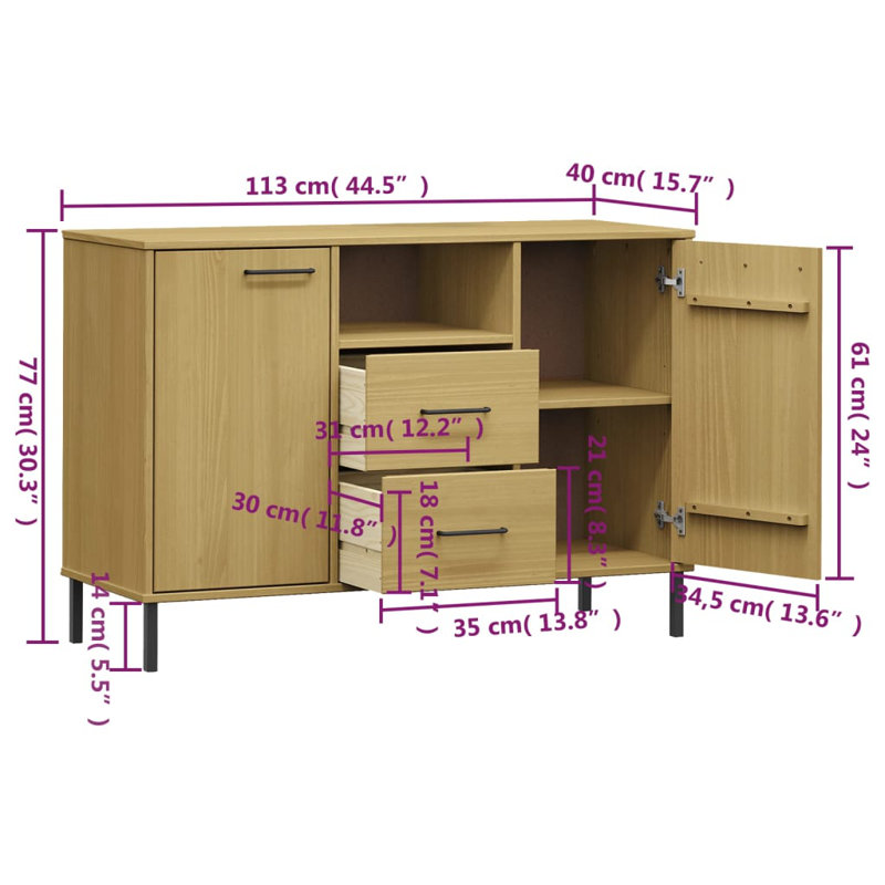 Mascud 113cm Sideboard, Brown
