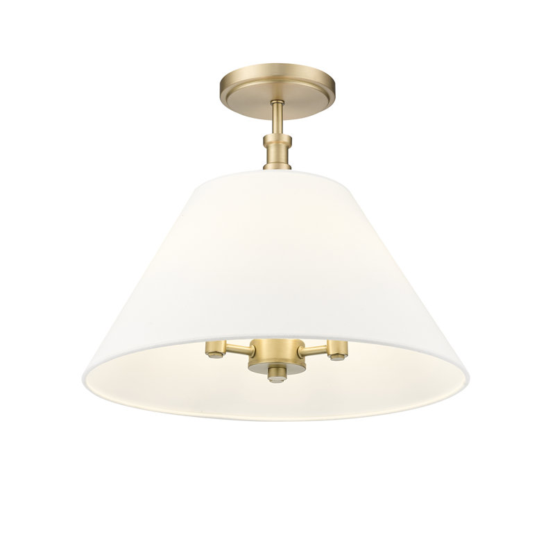 Adorra 16" Wide 3-Light Semi Flush, Vintage Brass