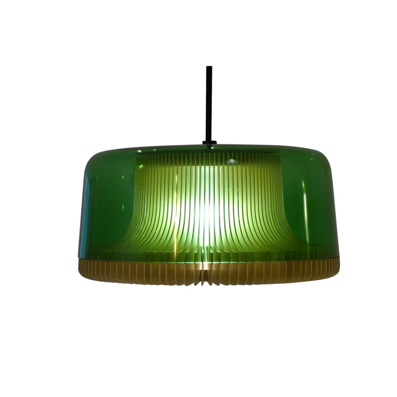 Luminaires suspendus Dub, H 12,9 po x l 11 po x P 11 po, Verre vert / cuivre