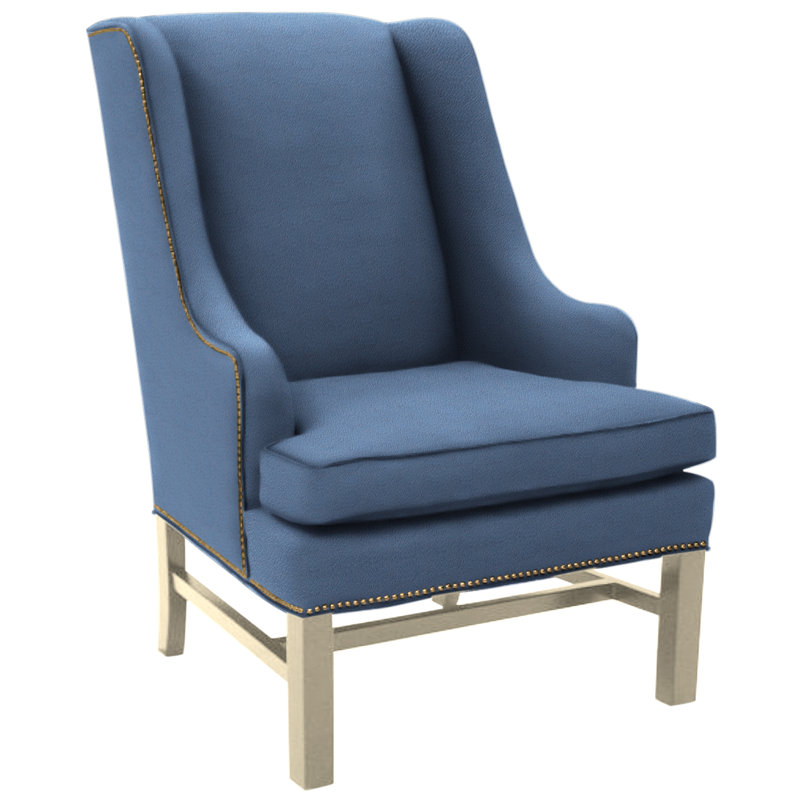 Wingback Chair, Brussels Oyster, Brushy Bayou
