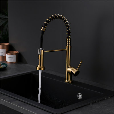 Robinet de cuisine à DEL avec douchette rétractable et robinet d'évier de cuisine à poignée simple