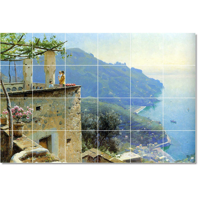 Carreau de céramique décorative 25,5 po x 17 po 4,25 po x 4,25 po, Peder Mork Monsted Waterfront W22875