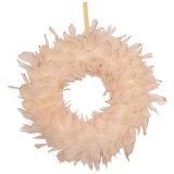 Two-Tone Feathers Christmas Wreath - 14.5" - Unlit
