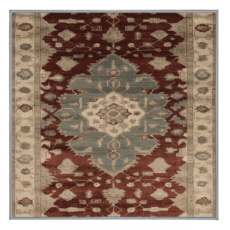 Tapis gris lavable à la machine, Carré 3 pi