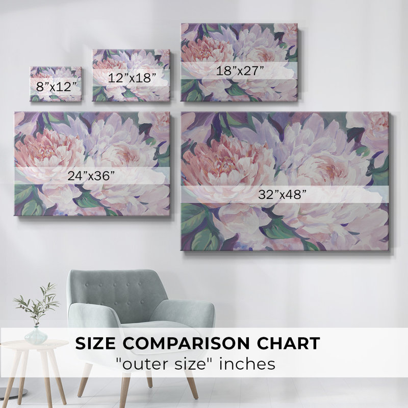Pe pivoines en fleurs, toile tendue I-Gallery, H 12 po x l 18 po