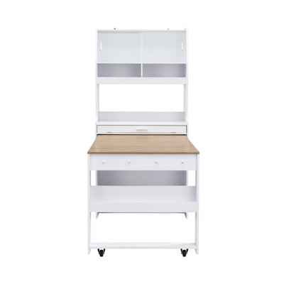 Sideboard with Pull-Out 50.4" Dining Table and Hutch