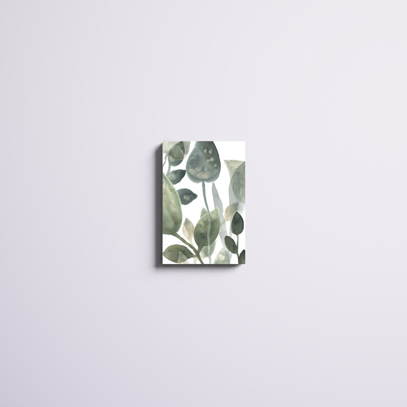 «Water Leaves I», peinture sur toile, H 18 po x l 12 po