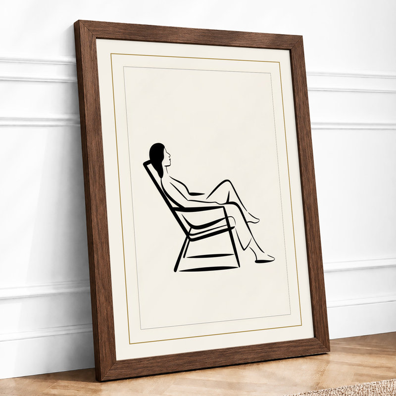 Figure At Rest Minimalist - Print, Walnut, A4 - 29.7 x 21.0 cm
