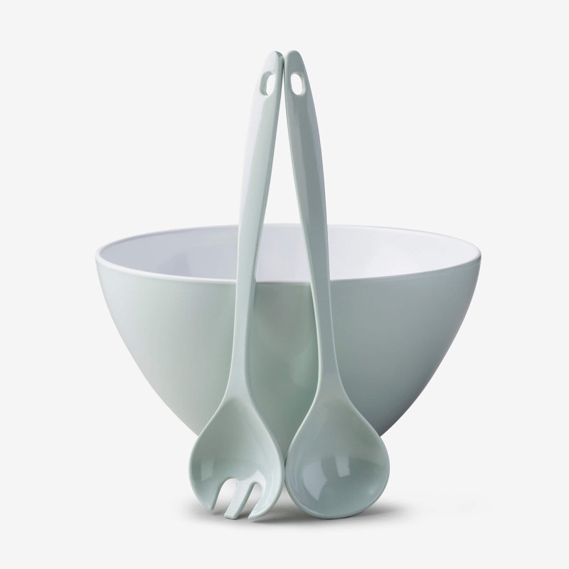 Melamine Salad Bowl and Server Set, Sage Green