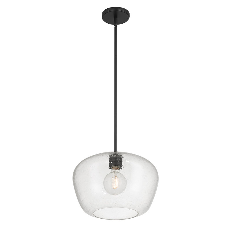 Luminaire suspendu 1 lumière Audree, Noir mat, H 49 po x l 14 po x P 14 po