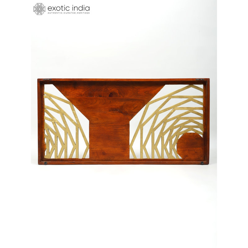 Exotic India 48" Rectangular Wooden Wall Panel, Decorative Wall Accent for Living Room