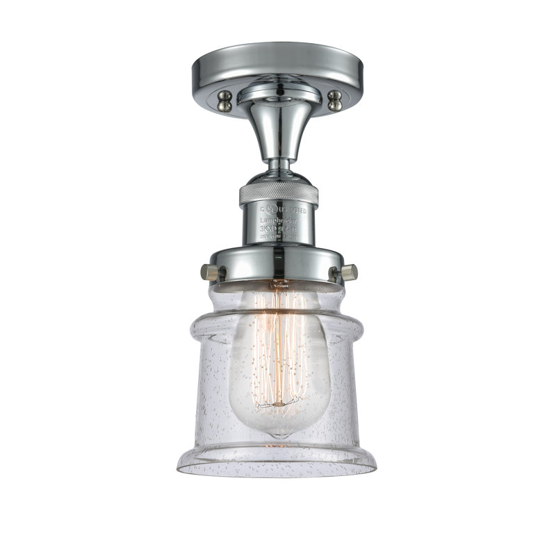 Plafonnier semi-encastré 1 lumière 5,25 po Alexandira, Grainé, Ampoule non incluse, Chrome poli