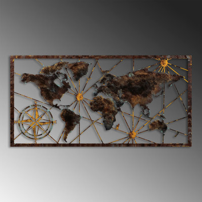 Accessoire mural décoratif en métal peint à la main, 47,2 po x 23,6 po | Fabrication 100% métal, épaisseur: 0,06 po | Variations de couleurs uniques pour un décor personnalisé | Léger à 7,1 lb | Parfait pour le salon, le bureau ou le mur d'une ga