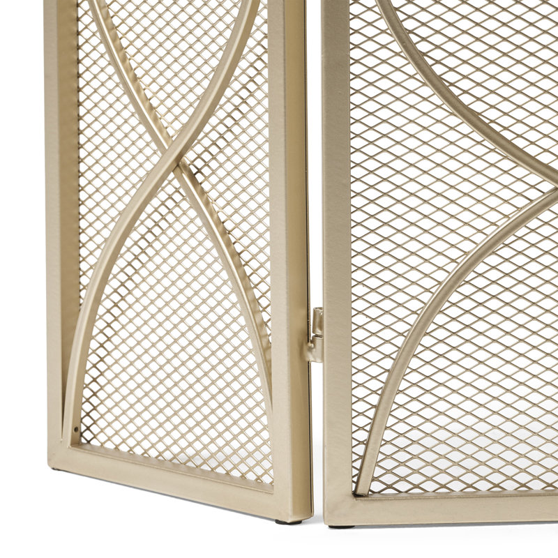 Iron Fireplace Screen, Gold