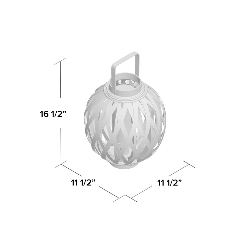 Lanterne globe, H 16,5 po x l 14,3 po x P 14,3 po