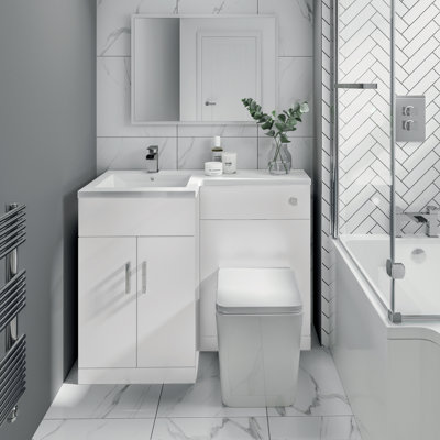 L Shape 105mm Combined Vanity Unit