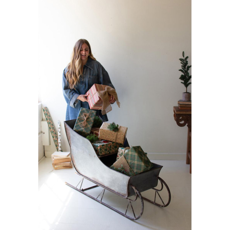 RUSTIC METAL CHRISTMAS SLED