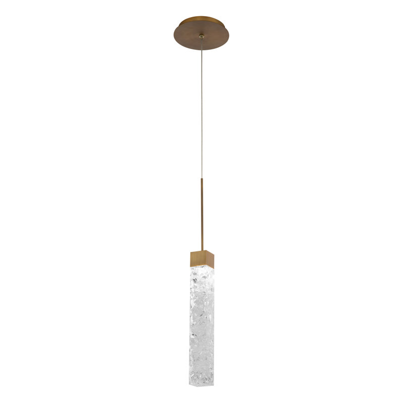 Minx Dimmable Single Dimmable LED Mini Pendant, Aged Brass