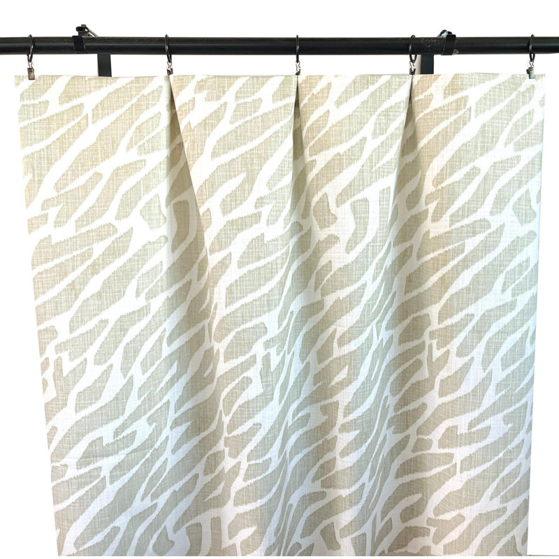 Rideaux à imprimé zébré beige et crème, l 50 po x L 96 po