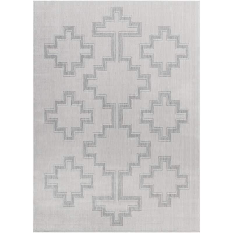 Tapis intérieur / extérieur en polypropylène tissé à la machine Anelka, Rectangle 5 pi 3 po x 7 pi