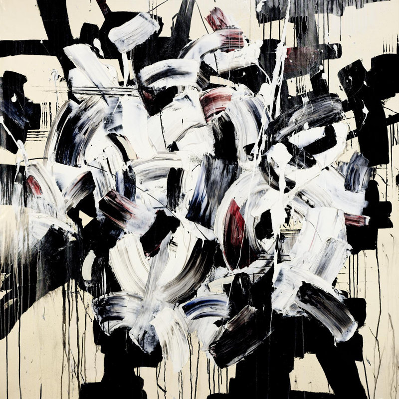 «Racing pensées» sur toile, H 54 po x l 54 po x P 1,5 po