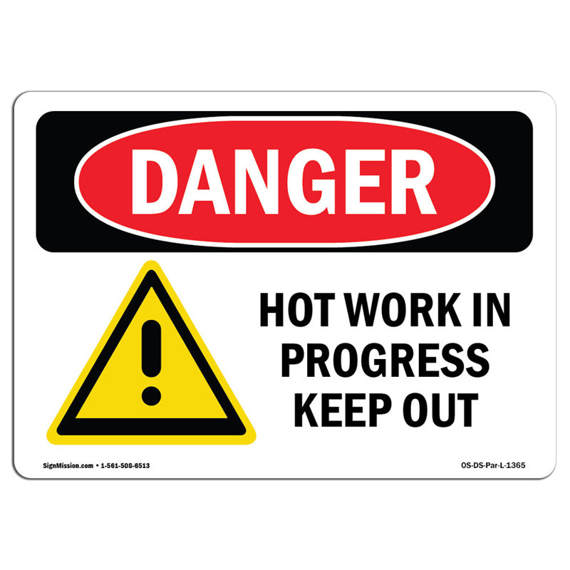 Danger Sign, 18" H x 24" W x 0.1" D