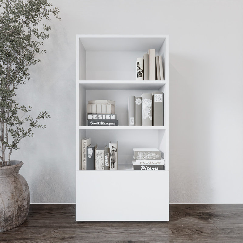 Milette 122cm H x 60cm W Standard Bookcase, White