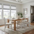 Dining Set - Bedford Rectangular Dining Table - Brushed Smoke - Kara Rattan Dining Side Chair - White Frame - White Fabric