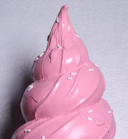 Shaelynn Hanging Dipped Ice Cream Twist Statue, Pink/Tan