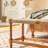 Beige Brown Solid Wood Linen Bench