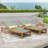 Outdoor Mesh Chaise Lounge Set Of 2, Durable Acacia Wood Frame For Summer Relaxation And Comfort-553374737