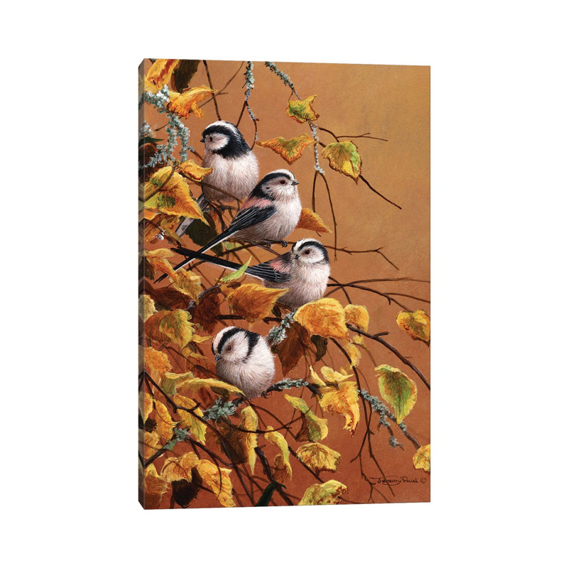 «Family Group - Long Tailed Tits» par Jeremy Paul - impression sur toile tendue, H 26 po x l 18 po x 1,5 po