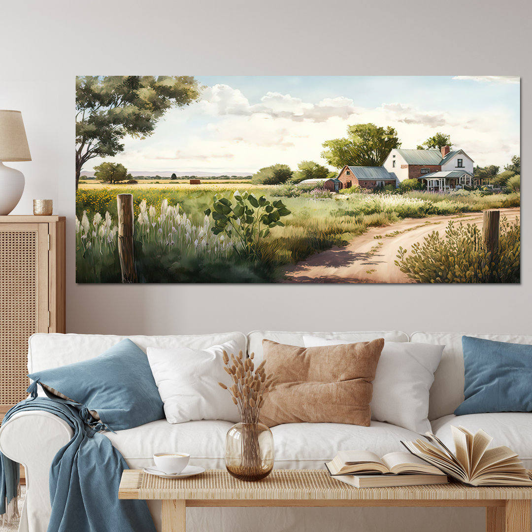 Welcome To The Farm III - Farmhouse / Country Canvas Wall Art Red Barrel Studio® Overall 