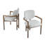 Set of 2 Upholstered Arm Dining Chairs with Rubber Wood Frame and Beige Fabric Upholstery-1786081097-1786081096