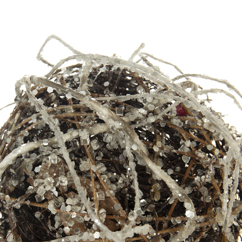 Iced Twig Ball  Set of 12  5"Dia.  Brown