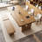 70.87"All-Solid Pine Slab Long Rectangular Conference Table-411798375